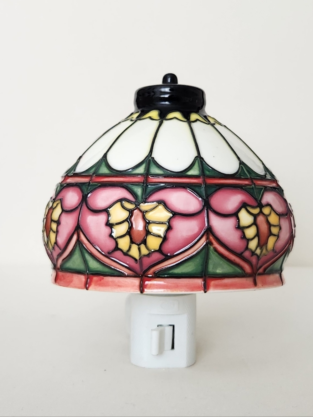 Roman Inc Tiffany Style Lamp Shade Painted Ceramic Night Light